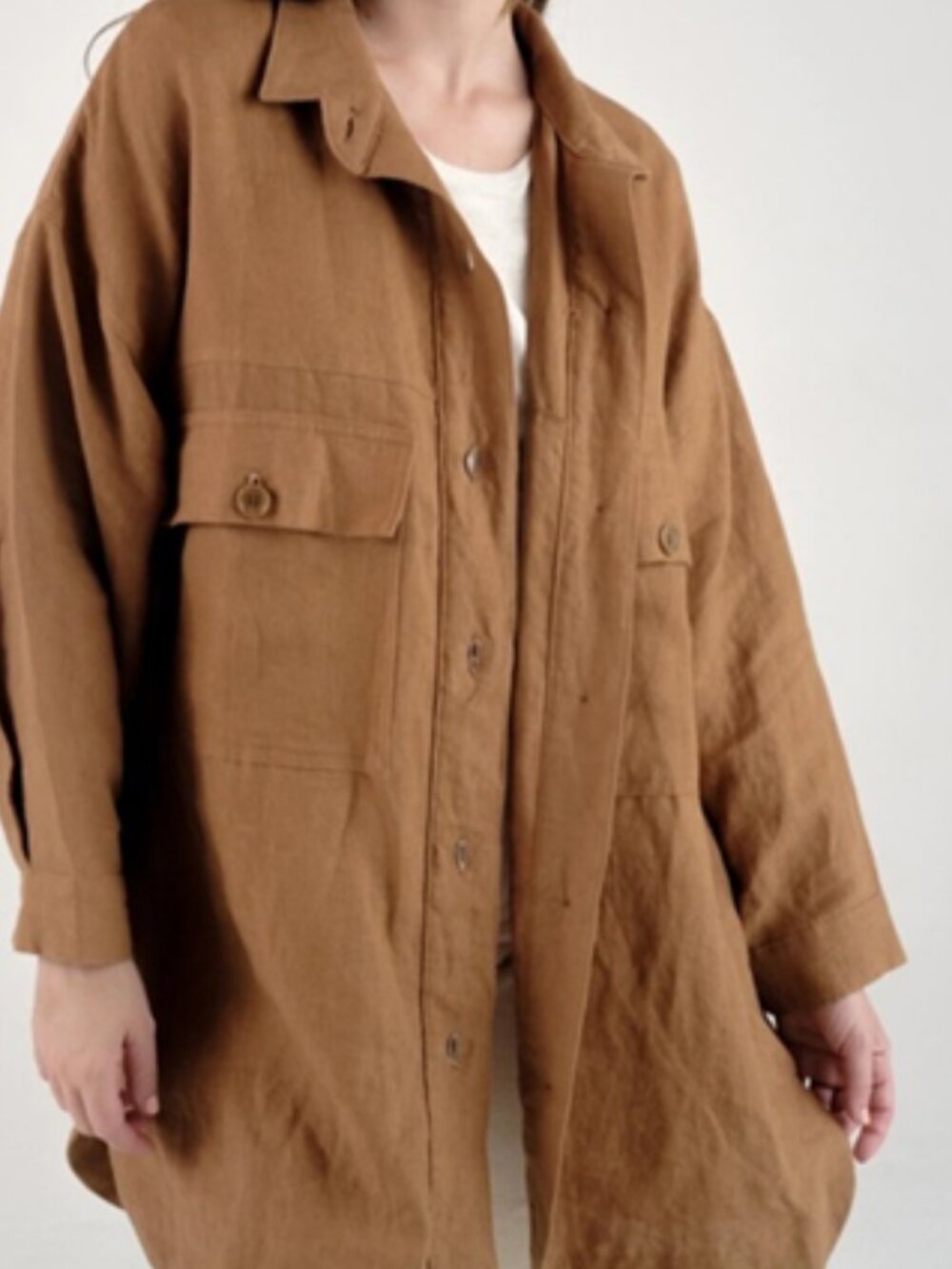 Ozma Audrey Linen Shirt Jacket Large